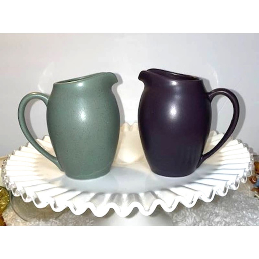 2 Noritake Creamers Sage & Purple EUC